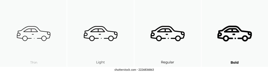 icono de coupe. Diseño delgado, ligero y audaz aislado en un fondo blanco