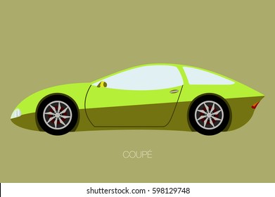 coupe sport car, side view of car, automobile, motor vehicle