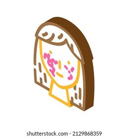 couperose skin disease isometric icon vector. couperose skin disease sign. isolated symbol illustration