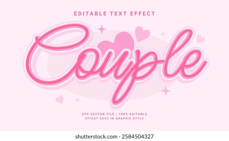 Couple 3d editable text effect template