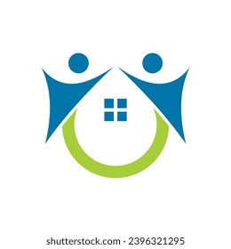 couple abstract house business logo