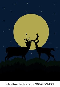 COUPLE OF ANIMALS DEERS MOO