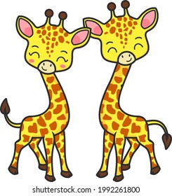 Couple of Animals Giraffes Valentine's Day