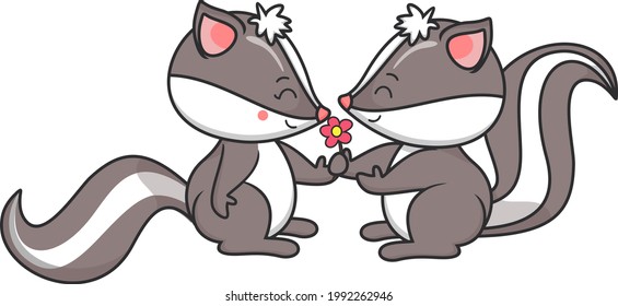 Couple of Animals Opossums Valentine's Day