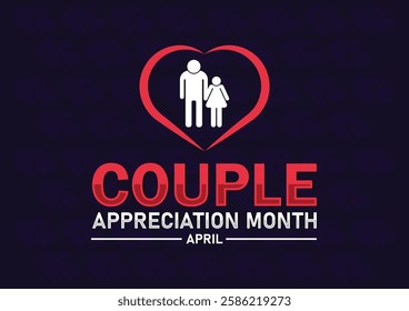 Couple Appreciation Month wallpaper with shapes and typography, banner, card, poster, template. Couple Appreciation Month, Modern background