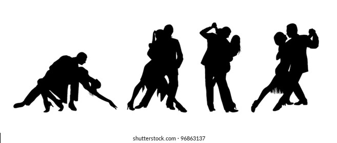 Couple ardently dancing the tango