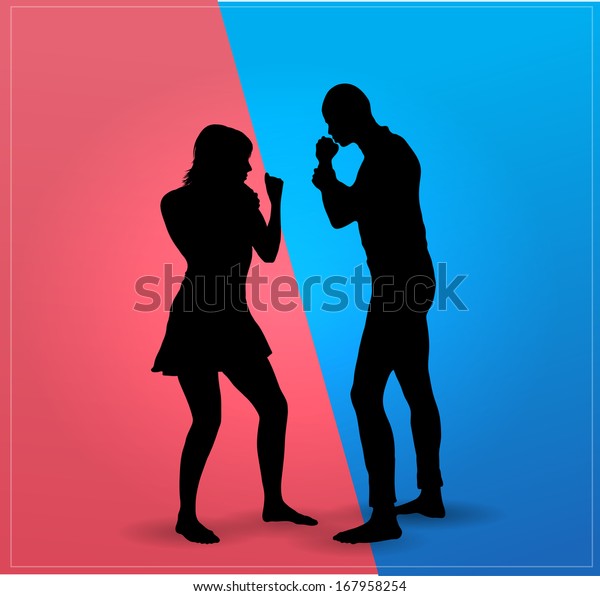 Couple argue fight  :\
boxing