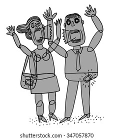 A couple arguing and shouting