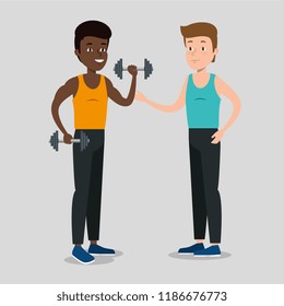 couple of athletes practicing sport