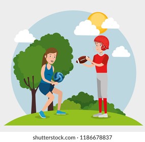couple athletes practicing sports