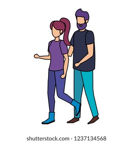 Couple Avatar Characters Icons Stock Vector (Royalty Free) 1237134568