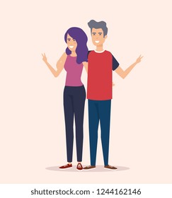 couple avatar characters icons