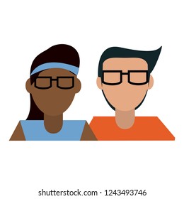 Couple avatar profile black and white
