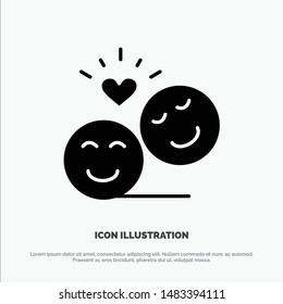 Couple, Avatar, Smiley Faces, Emojis, Valentine solid Glyph Icon vector