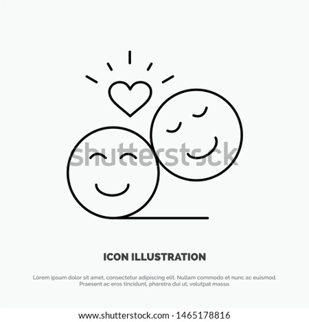Couple, Avatar, Smiley Faces, Emojis, Valentine Line Icon Vector. Vector Icon Template background
