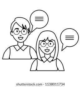 couple avatars talking icon