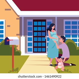 couple and baby family design
