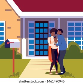 couple and baby family design