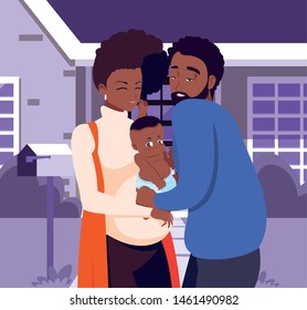 couple and baby family design