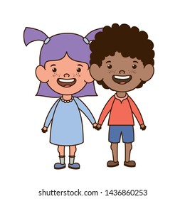 couple baby standing smiling on white background