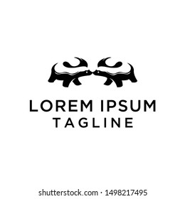 Couple Badger Logo Vector Illustration