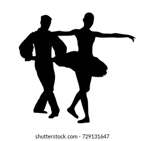 Couple ballet dancers