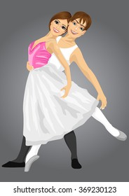 Couple of ballet dancers posing