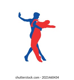 Pareja de bailarinas de ballet silueta ilustración vectorial 