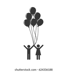 Couple with balloons