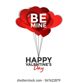 Couple of balloons in the shape of a heart, Valentine's day card. Can be used for wallpaper, canvas print, decoration, banner, advertising. Vector
