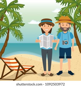 couple in the beach characters