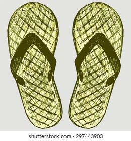 Couple beach shoes. Vector Image