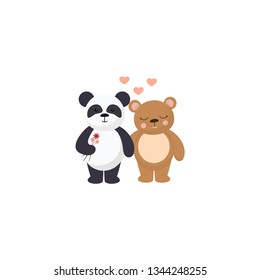 couple bear vector on a white background