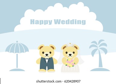 A couple of bear wedding ceremonies at the beach.