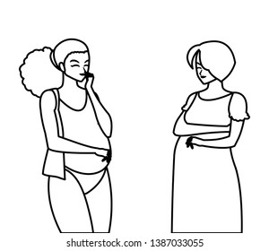 couple of beautiful pregnancy women characters