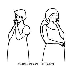 couple of beautiful pregnancy women characters