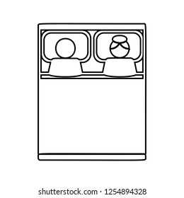couple in bed icon. Element of cyber security for mobile concept and web apps icon. Thin line icon for website design and development, app development
