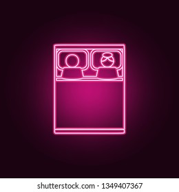 couple in bed icon. Elements of Family in neon style icons. Simple icon for websites, web design, mobile app, info graphics