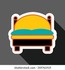 Couple Bed icon - flat graphic
