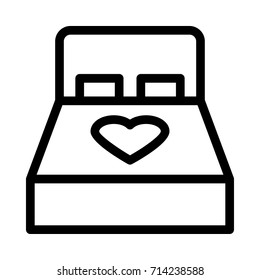 Couple bed room icon