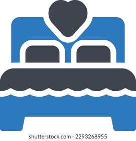 couple bed Vector illustration on a transparent background.Premium quality symbols.Glyphs vector icon for concept and graphic design.