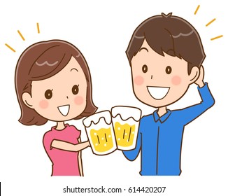 A couple with beer