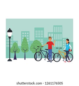 couple in bicicles