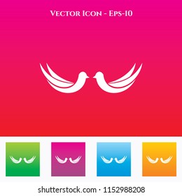 Couple Of Bird Icon in Colored Square box. eps-10