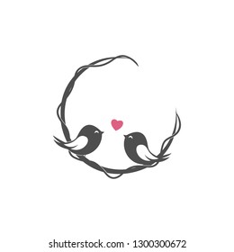 couple bird nest logo design