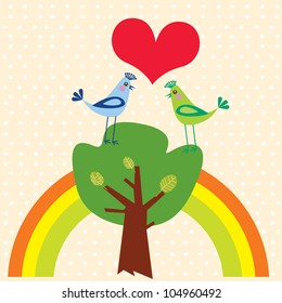 couple bird on tree