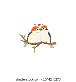 couple bird vector on a white background