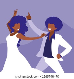couple black dancing avatar character