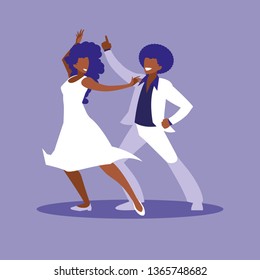 couple black dancing avatar character