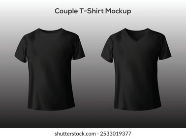 Pareja Negro Camiseta Mockup Descarga gratis